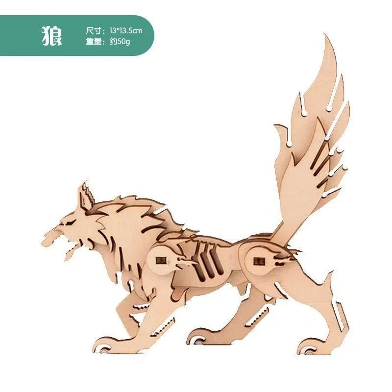 3 Creative Animal Wooden Three-Dimensional Puzzle Children'S Educational Animal Assembly Model Wooden Three-Dimensional Puzzle Ornaments - Image 1